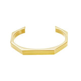 Minimalist Hexagon Open Cuff Bracelet – Stainless Steel Adjustable Bangle for Men & Women