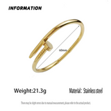 Zenvia Nail Bracelet for Men – Premium Stainless Steel Bangle (Gold & Silver)