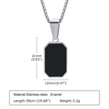 “Vnox Geometric Necklace – Stainless Steel Square & Rectangle Pendant | Unisex”