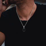 “Vnox Geometric Necklace – Stainless Steel Square & Rectangle Pendant | Unisex”
